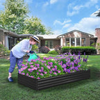 8x4x1ft Galvanized Raised Garden Bed, Outdoor Planter Box Metal Patio Kit - Image 5