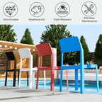 VECELO 4 Pack Stackable Dining Chairs, Plastic Patio Chairs - Image 5