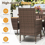 Wisteria Lane 10-Pieces Outdoor Patio Table and Chairs, Rattan Patio Table Set - Image 5