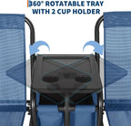 Porch Swing with Cup Holders & Pivot Storage Table & Cooler Bag with Adjustable - Image 8