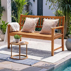 Devoko Outdoor Bench, 2-Person Garden Bench, Patio Wood Bench Outdoor Loveseat - Image 2