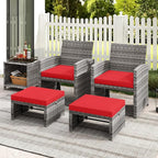 Tangkula 2 Pieces Patio PE Rattan Ottomans, and Yard - Image 8