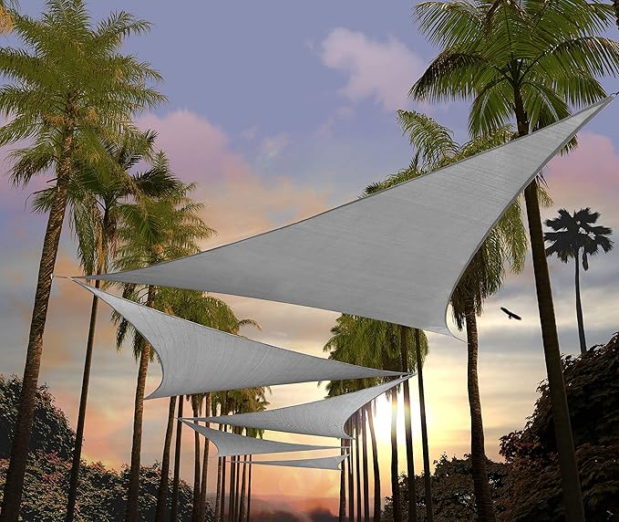 Amgo Custom Size 16' x 16' x 16' Gray Triangle Sun Shade Sail UPF50+ AGTAPRT12 by Amgo