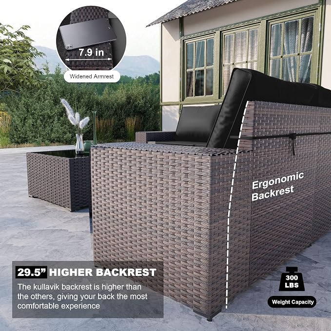 Kullavik 13PCS Outdoor Patio Furniture Set - Image 4