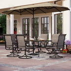 PHI VILLA Swivel Chair Patio Dining Set - Image 8