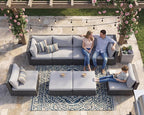 NICESOUL 8 Person Outdoor Patio Furniture Set, Extra Large Wicker Sectional Sofa by NICESOUL