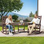SERWALL HDPE Outdoor Rocking Chair Set of 4, Oversized Patio Rocking Chairs - Image 2