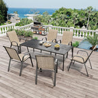 Patio Chairs Set of 6, Stackable Outdoor Dining Chairs - Image 3