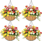 4 Pack 8 Inch Hanging Baskets for Plants Outdoor Metal Hanging Planter Hanging by Qusuxi