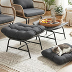 NICESOUL Indoor Outdoor Ottoman Set of 2, Large Wide Double Patio Footstool - Image 7