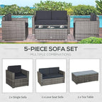Outsunny 4 Piece Wicker Patio Furniture Set - Image 4