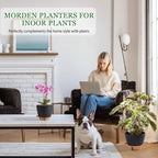Self Watering Pots for Inoor Ourdoor Plants 10/9/8/7/6.5 Inch Plastic Planters - Image 2