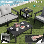 6-Piece HDPE Patio Furniture Set, Outdoor Sectional Sofa Set, All Weather - Image 7