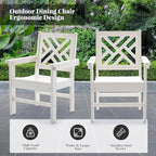 HDPE Dining Table Set for 6, 7-Piece Outdoor Table and Chairs Include 6 Dining - Image 5
