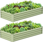 2PCS 6x3x1FT Galvanized Raised Garden Bed, Galvanized Planter Raised Garden by AyenGuard