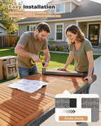 Flamaker 9 Piece Patio Dining Set Outdoor Acacia Wood Table and Chairs - Image 4