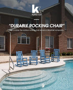 KINGYES HDPE Patio Rocking Chair Set of 4, Outdoor Rocking Chairs Porch Rocker - Image 7