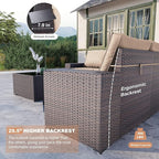 Kullavik 6PCS Outdoor Patio Furniture Set PE Wicker Rattan Sectional Sofa Patio - Image 4