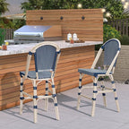 PURPLE LEAF French Counter Height Bar Stool Set of 2 25" White Print Finish - Image 2