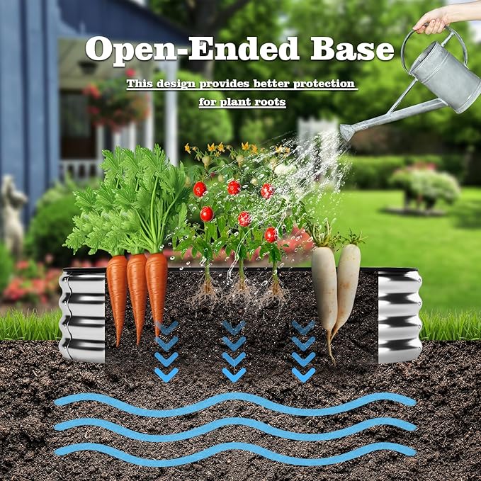 Galvanized Metal Planter Round Raised Garden Bed Kit - Image 5
