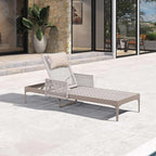 PURPLE LEAF 1 Piece Outdoor Chaise Lounge Rattan Wicker Lounger - Image 2