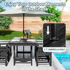 Pamapic 5-Piece Outdoor Dining Set, HDPE Outdoor Rectangular Table and 4 Chairs - Image 2