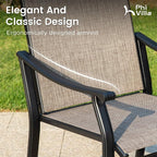 PHI VILLA 5 pcs Patio Dining Set, Outdoor Swivel Dining Chairs 4 and Metal - Image 6