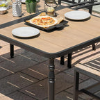 NUU GARDEN Patio Dining Table for 6, 61” x 37” Large Rectangle Metal Table - Image 4