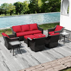 Joyside Wicker Patio Furniture Sets, 9 Pieces Upgraded Large Size Outdoor - Image 7