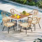 DWVO Patio Table Rectangle 59"x34.2", Patio Dining Table - Image 2