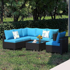 Outdoor Wicker Patio Furniture Set, Rattan Sectional Sofa Set - Image 7
