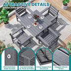 Outdoor HDPE Dining Table Set, 5-Piece All-Weather HDPE Outdoor Table and Chairs - Image 5