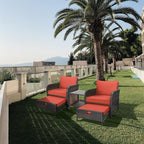 LEVELEVE Balcony Furniture 5 Piece Patio Conversation Set, PE Wicker Rattan - Image 6