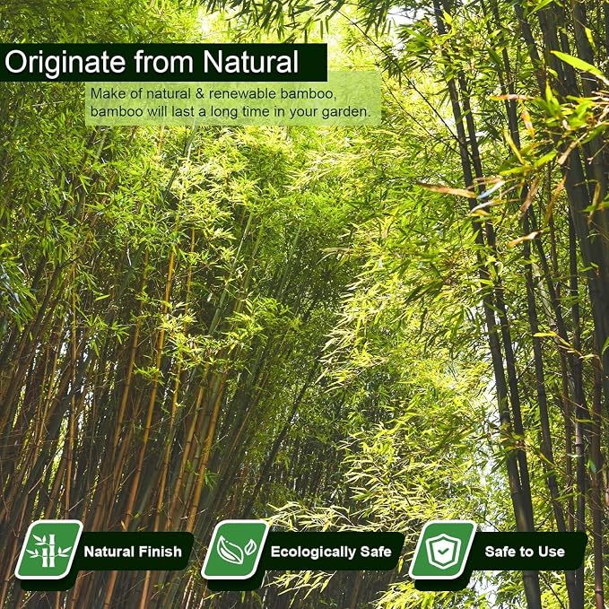 25pcs 1/2" D Thicker Heavy Duty Bamboo Stakes, 4.75FT Plant Stakes, Natural - Image 2