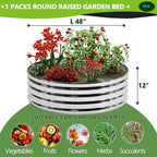 3PCS 4x4x1FT Galvanized Raised Garden Bed Kit, Vegetable Boxes-Round Metal - Image 2