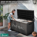 YITAHOME XXL 260 Gal Large Deck Box, Outdoor Resin Storage Box, Rattan Storage - Image 3