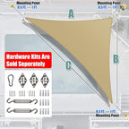 Amgo Custom Size 12' x 22' x 25.1' Sand Beige Right Triangle Sun Shade Sail - Image 7
