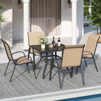 Patio Dining Chairs Set of 4, Outdoor High Stacking Chairs - Image 2
