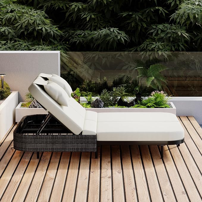 Merax Outdoor Daybed, Patio Rattan Daybed - Image 5