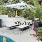 PURPLE LEAF Outdoor Chaise Lounge Set of 2 Aluminum Adjustable Patio Lounger - Image 2