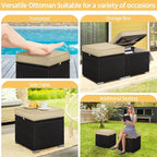 Yaheetech Wicker Ottomans, Outdoor/Indoor Footstools, Additional Seating - Image 4