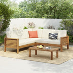 Christopher Knight Home Havets 81.25" Sectional L Shaped Sofa, 4 Pieces Acacia - Image 2