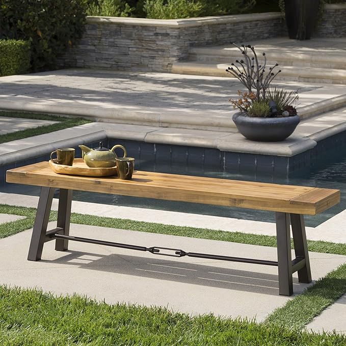 Christopher Knight Home Catriona Outdoor Acacia Wood Bench - Image 2