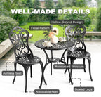 NUU GARDEN 3 Pieces Patio Bistro Set, Outdoor Bistro Set - Image 4