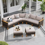 Sophia & William Half Moon Patio Furniture Set 8 Piece Outdoor Sectional Sofa by SophiaWilliam