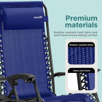 SereneLife Outdoor Zero Gravity Lounge Chair Set - Image 7