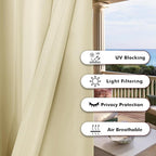 BONZER Outdoor Curtains for Patio Waterproof Thick Privacy Wide Grommet Light - Image 4