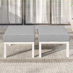 Wisteria Lane Outdoor Footstools Patio Ottoman Set of 2, Aluminum All-Weather by WisteriaLane