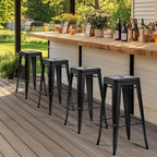 Yaheetech 30 Inch Metal Bar Stools Set of 4, Bar Height Backless Bartools - Image 9