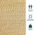 Sunnydaze Soft-Spun Polyester Rope Double Hammock - Image 3